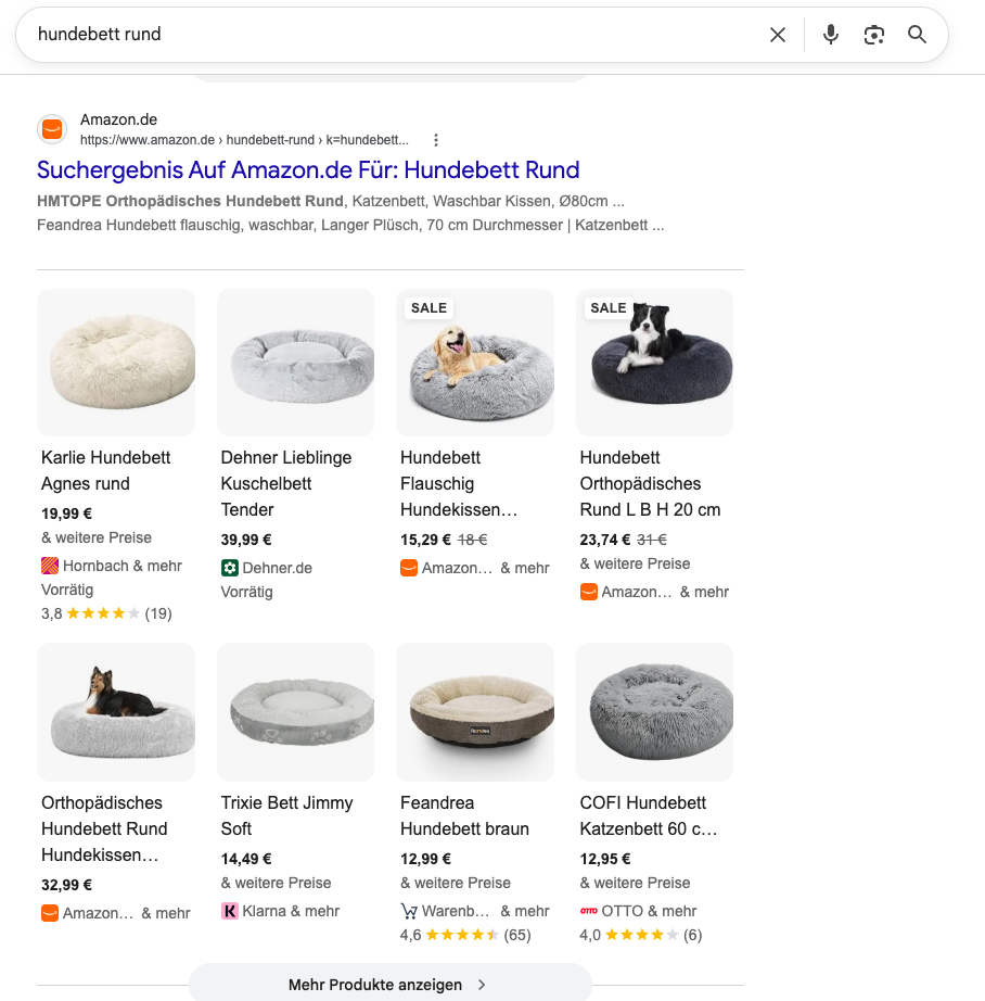 Google-Suchergebnis für „hundebett rund